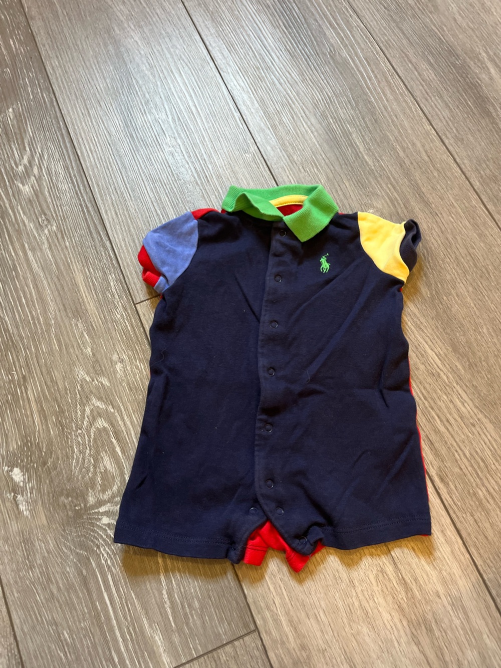 Ralph Lauren 100% Cotton Boys Colorblock One Piece 3 Mo